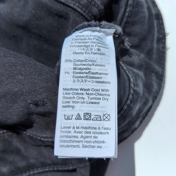 Madewell High Waisted Black Wash Button Front A-Line Denim Jean Mini Skirt 25 - Picture 5 of 11